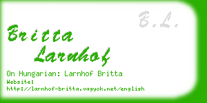 britta larnhof business card